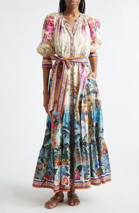 Camilla Bodrum Botanicals Print Tiered Maxi Dress at Nordstrom, Size Medium