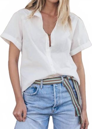Dylan Short Sleeve Roll Up Sleeve Shirt In White