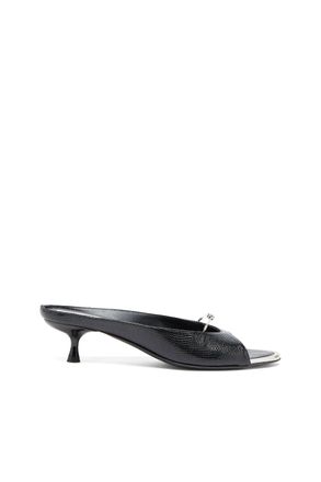 Diesel D-Diams - Leather mule with floating Oval D - Moccasins and Mules - Woman - Black