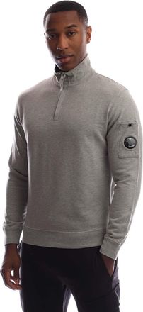 C.P. Company Mens Light Fleece Half-Zip Sweatshirt in Grey Cotton - Size X-Large