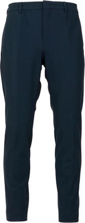 Pantaloni Torino Blauwe katoenen broek met knoop- en ritssluiting - Heren - Chinos - Blauw - 3XL - Katoen - Broeken