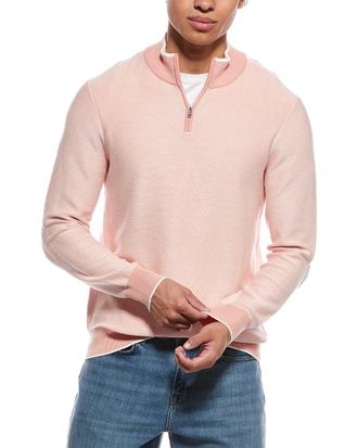 Raffi Links Stitch Zip Mock Neck Sweater