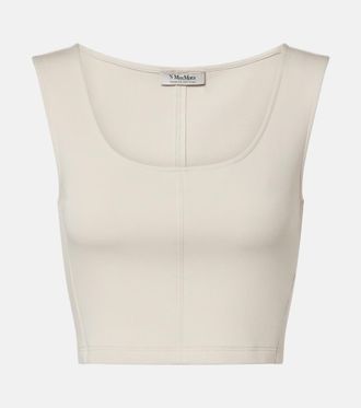 Max Mara Dire cotton-blend jersey crop top