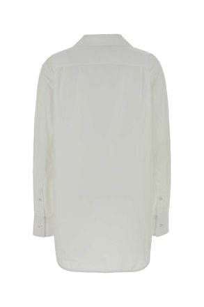Maison Margiela Womens White Poplin Shirt Exterior: Cotton Camicie