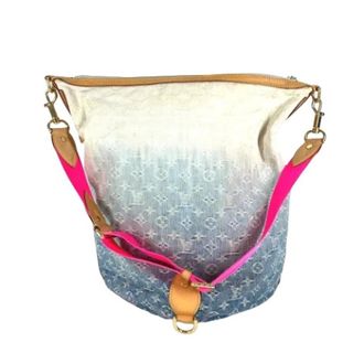 Louis Vuitton Pre-owned Monogram Denim Shoulder Tote - Dames - Pre-owned - Blauw - Maat: ONE Size Denim