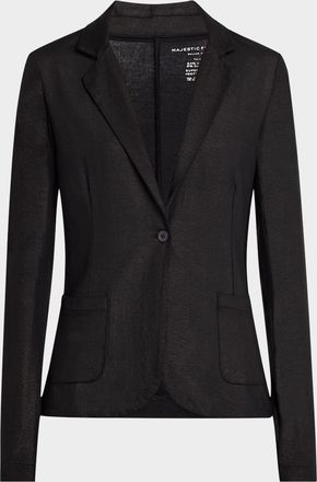 Majestic Filatures Soft Touch Metallic One-Button Blazer