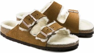 Birkenstock Womens Arizona Shearling Sandal In Mink