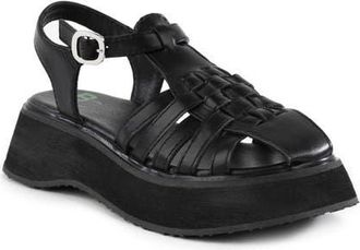 BC Footwear Rally Slingback Platform Wedge Fisherman Sandal in Black at Nordstrom, Size 10