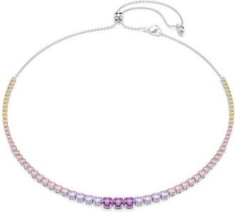 Swarovski Matrix Crystal Slider Necklace in Silver/Purple at Nordstrom