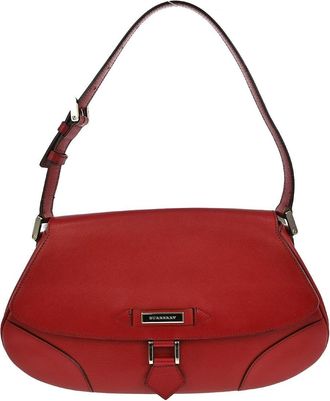 Burberry Vintage Handbag Leather Red Leather Handbag (Pre-Owned)