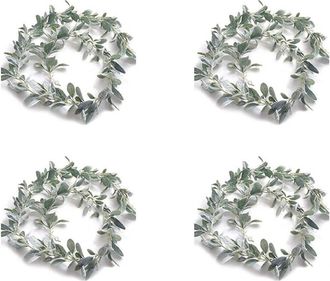 OEM 4 Guirnaldas Artificiales De Orejas De Cordero De 2 Metros (6,7 Pies) - Guirnalda De Suculentas - Guirnalda De Eucalipto De Oto&ntilde;o - Guirnalda De Hojas