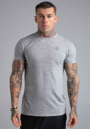 Siksilk Camiseta para Hombres Gris Marmolado XXL