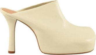 Bottega Veneta Leren Muilezel Schoenen met 11cm Hak - Dames - Muiltjes - Beige - 40 EU - Leer - Schoenen