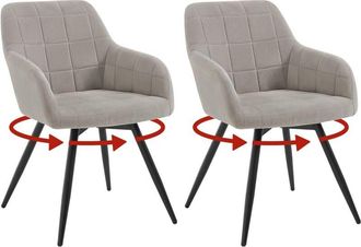 Woltu Woltu - Juego De 2 Sillones Giratorios Tapizados Modernos Para Escritorio De Oficina, Terciopelo, Gris Claro