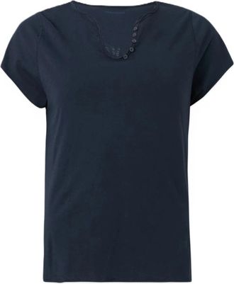 Zadig&Voltaire Tunisien V-neck T-shirt - Dames - T-shirts - Blauw - XS - Katoen - Tops