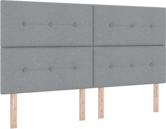 vidaXL Cama Tipo Box Spring Con Cabecera Gris Claro 180 X 200 Cm Tela Vidaxl