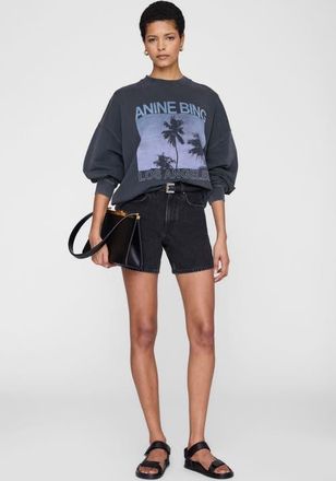 Anine Bing Miles Sweatshirt Palms in Washed Grey at Nordstrom, Size Xx-Small