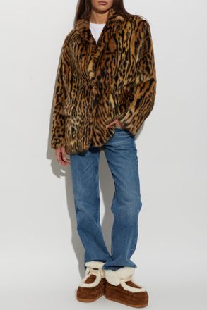 Stand Studio Faux Fur Coat Emmie, Womens, Brown