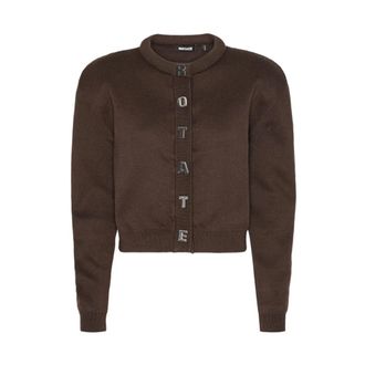 Rotate ROTATE Birger Christensen, Cardigans, female, Brown, Size: S Rotate Sweaters