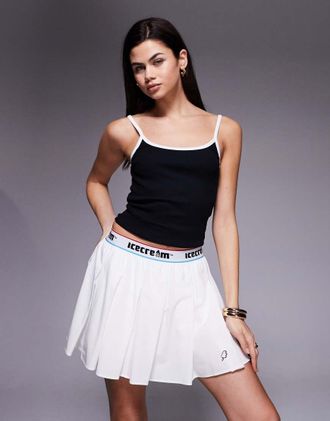 Icecream Gonna da tennis a pieghe morbida bianca-Bianco