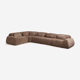 Sklum Sof&aacute; Modular Rinconera De 5 Piezas En Chenilla Envasado Al Vac&iacute;o Merida Sklum