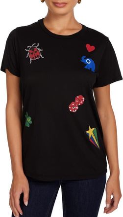 Lauren Moshi Wolf Lucky Elements Top in Black at Nordstrom, Size X-Large