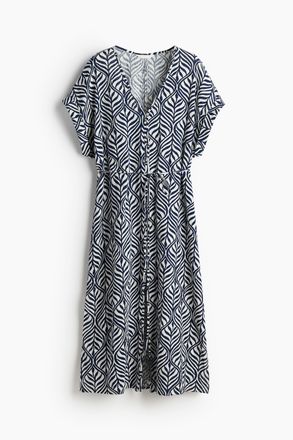 H&M Durchgekn&ouml;pftes Cr&ecirc;pe-Kleid - White