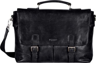 Howard London Briefcase Bag James - Heren - Laptoptassen - Zwart - ONE Size - Leer - Tassen