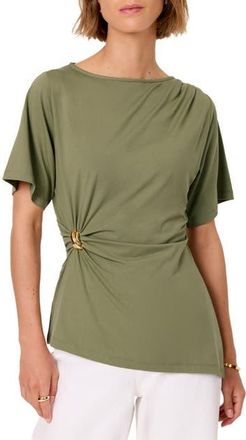 Mint Velvet Gathered Detail Top in Green at Nordstrom, Size X-Large