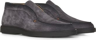 Santoni Schoenen, Heren, Grijs, 41 EU, Leer, Desert Boot