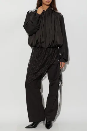 adidas Blouse With Puff Sleeves, Womens, Brown