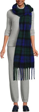 Lands End Brushed Blanket Scarf in Cobalt/pine Plaid at Nordstrom