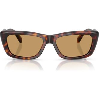 Miu Miu 56mm Rectangular Sunglasses in Havana/brown at Nordstrom