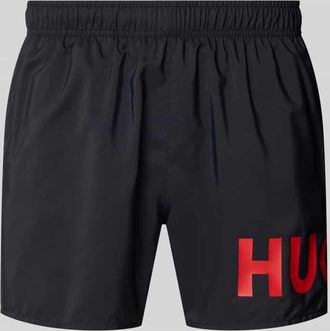 HUGO BOSS Badeshorts mit Label Print Modell MAKAI in Black, Gr&ouml;&szlig;e XXL