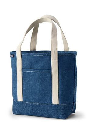 Lands End Open Top Canvas Tote Bag in Denim Blue at Nordstrom, Size Medium
