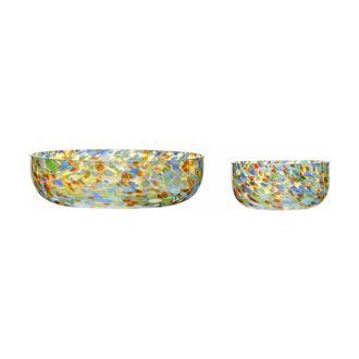 H&uuml;bsch Hubsch Confetti Set De 2 Bolas De Vidrio Multicolores