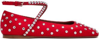 Amina Muaddi Ane Crystal Embellished Ballerina Flats, Brand Size 36.5 ( US Size 6.5 )