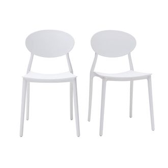 Miliboo Miliboo - Lote De 2 Sillas Modernas Blancas Polipropileno Anna