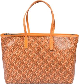 Tommy Hilfiger Tassen, Dames, Oranje, ONE Size, Katoen, Tote Mono