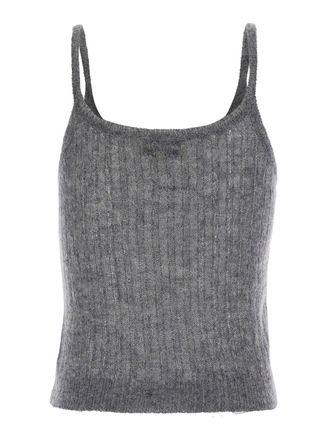 Shushu/Tong Brushed Mohair and Wool Blend Tank Top - Gray