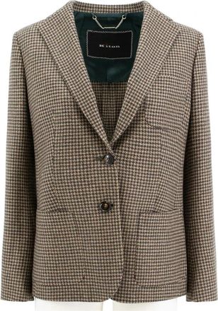 Kiton Kasjmier Wrap Jas - Dames - Blazers - Bruin - M - Kasjmier - Jassen