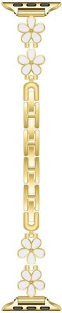 Posh Tech Daisy Apple Watch Watchband in White /Gold at Nordstrom