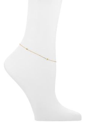 Argento Vivo Stationed Bead Anklet in Gold at Nordstrom Rack