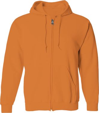 Generic Mens Hoodies Zip Up Long Sleeve - Fleece Hooded Sweatshirt for Men with Pockets - Orange - Medium