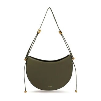 Furla Tassen, Dames, Groen, ONE Size, Leer, Moonstone Schoudertas S