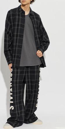 Fear of God Cotton Checked Shirt, Mens, Grey