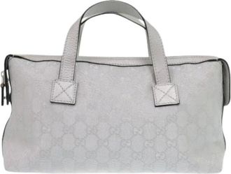 Gucci Pre-owned Handbags, female, Gray, Size: ONE SIZE Pre-owned Vintage Canvas Handbag