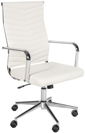 Clp Silla De Oficina De Piel Sint&eacute;tica Canby Blanco