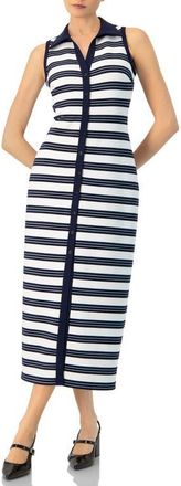 Ivonne Sleeveless Striped long Dress in Navy Blue at Nordstrom, Size 14
