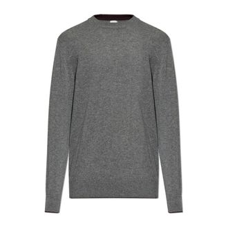 Eleventy Cashmere Knitwear, male, Gray, Size: XL Cashmere Sweater With a Crew Neckline